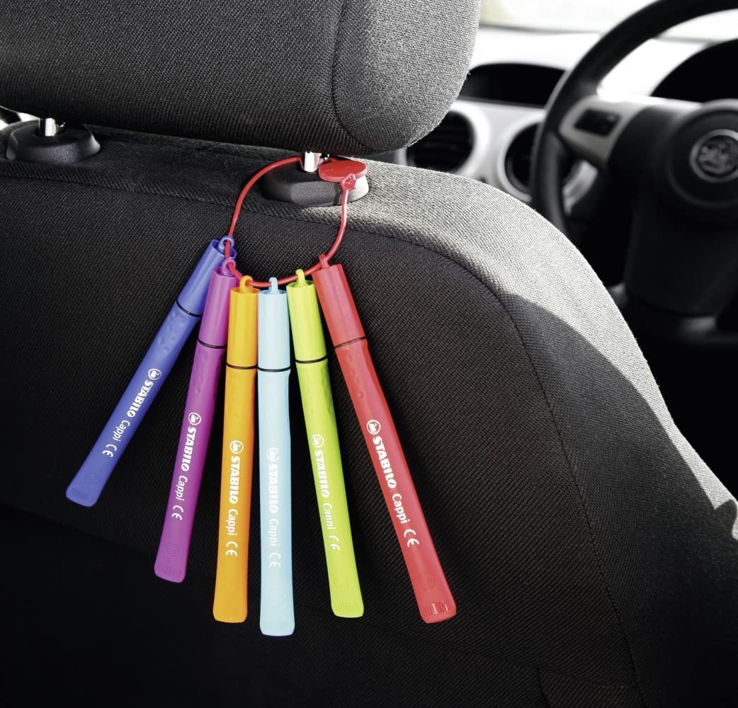 Fiber-Tip Pen with Cap-Ring - STABILO Cappi - Pack of 12 - Assorted Colors + 1 Cap-Ring - Image 6