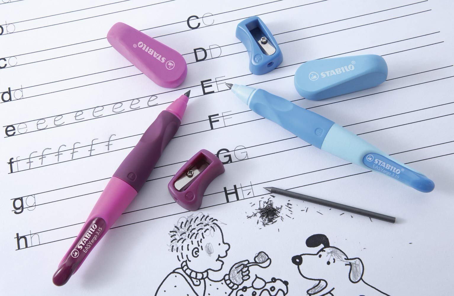 STABILO - EASYergo 3.15 - Ergonomic Mechanical Pencil - Right-Handed - Pack of 1 - Pink/Lilac with Sharpener - Image 9