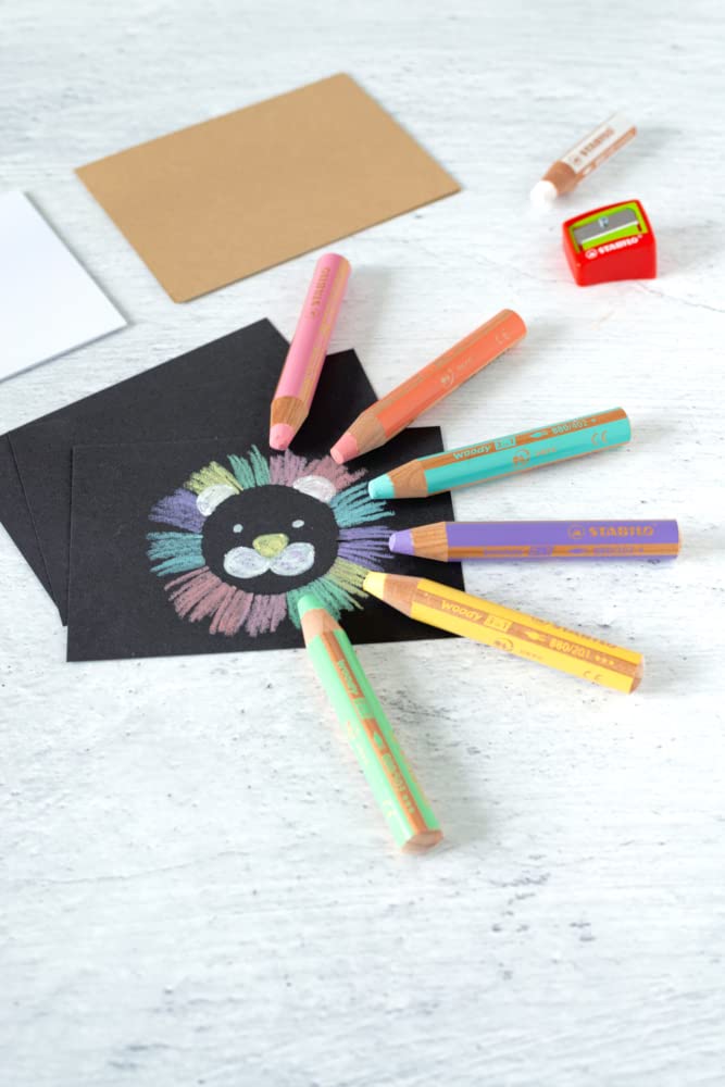 STABILO Multi-talented Pencil woody 3-in-1 - Single Pencil - Pastel Yellow - Image 14