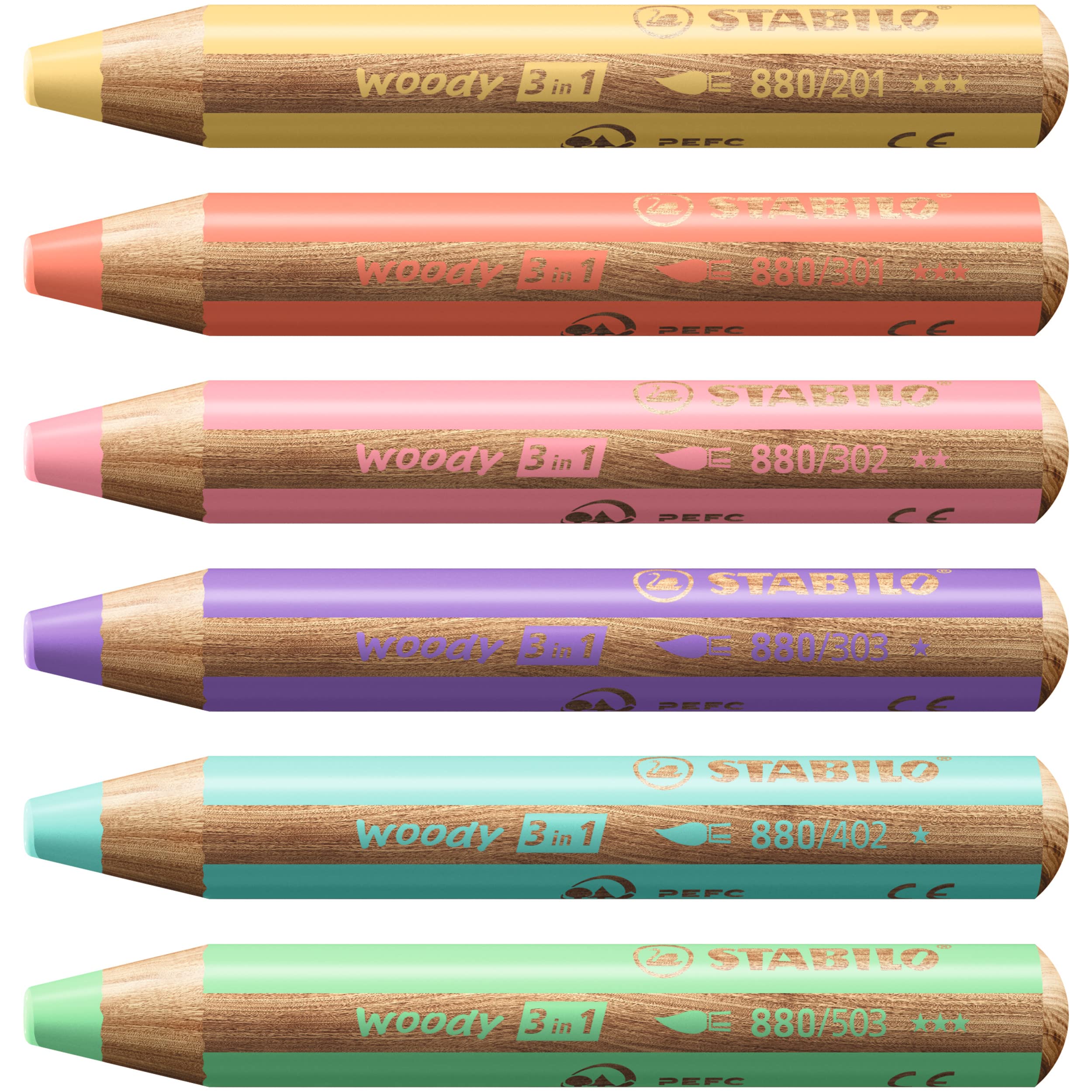 STABILO Multi-talented Pencil woody 3-in-1 - Single Pencil - Pastel Yellow - Image 4