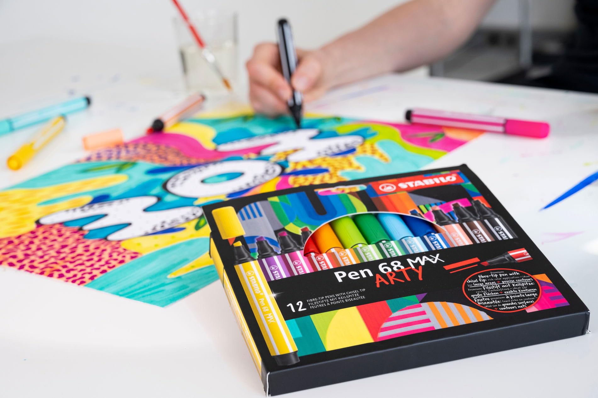 STABILO - Pen 68 MAX - Premium Fibre-Tip Pen with Chisel Tip - ARTY - Pack of 24 - Assorted colors - Image 8