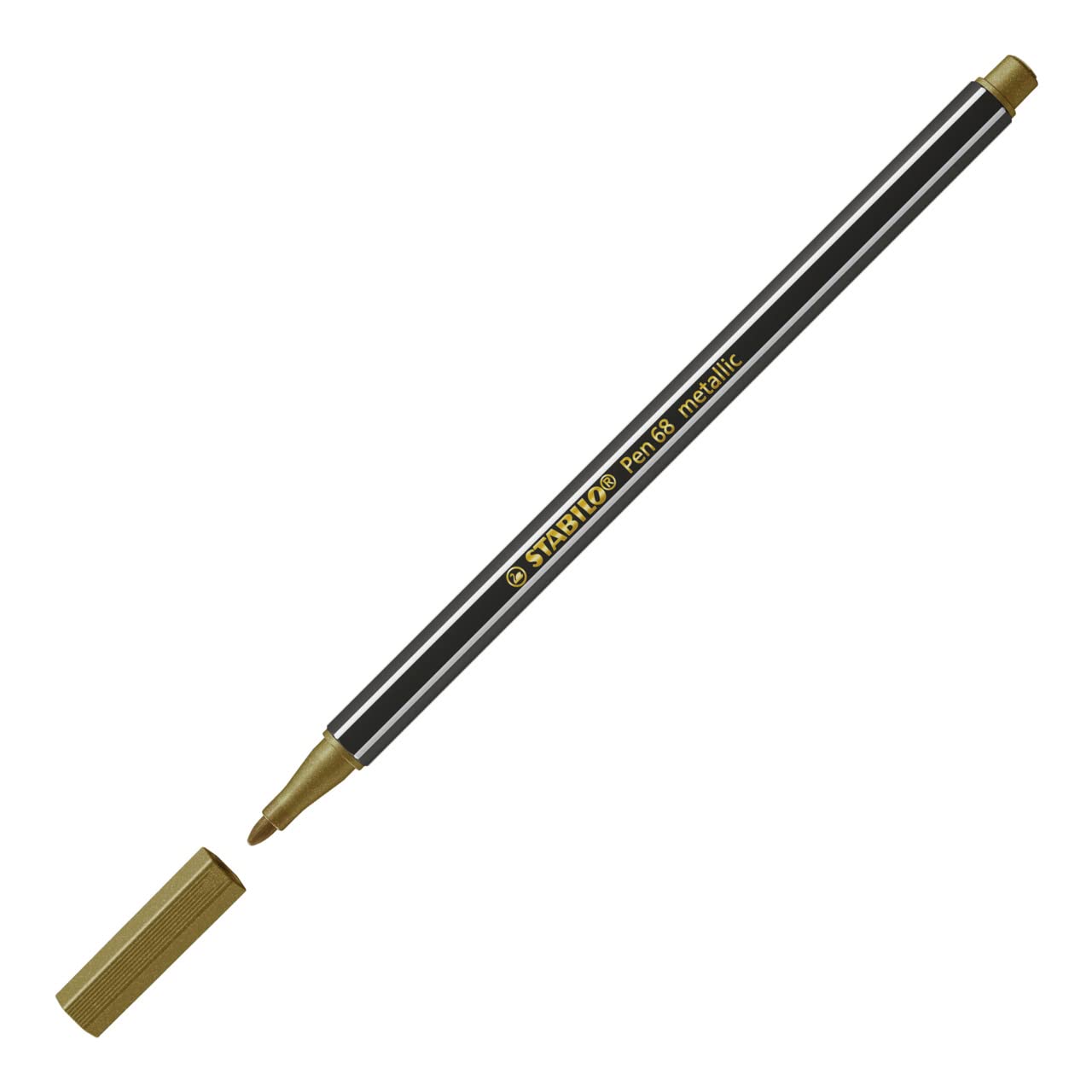 STABILO Premium Metallic Fiber-Tip Pen Pen 68 metallic - Pack of 2 - Gold, Silver - Image 3