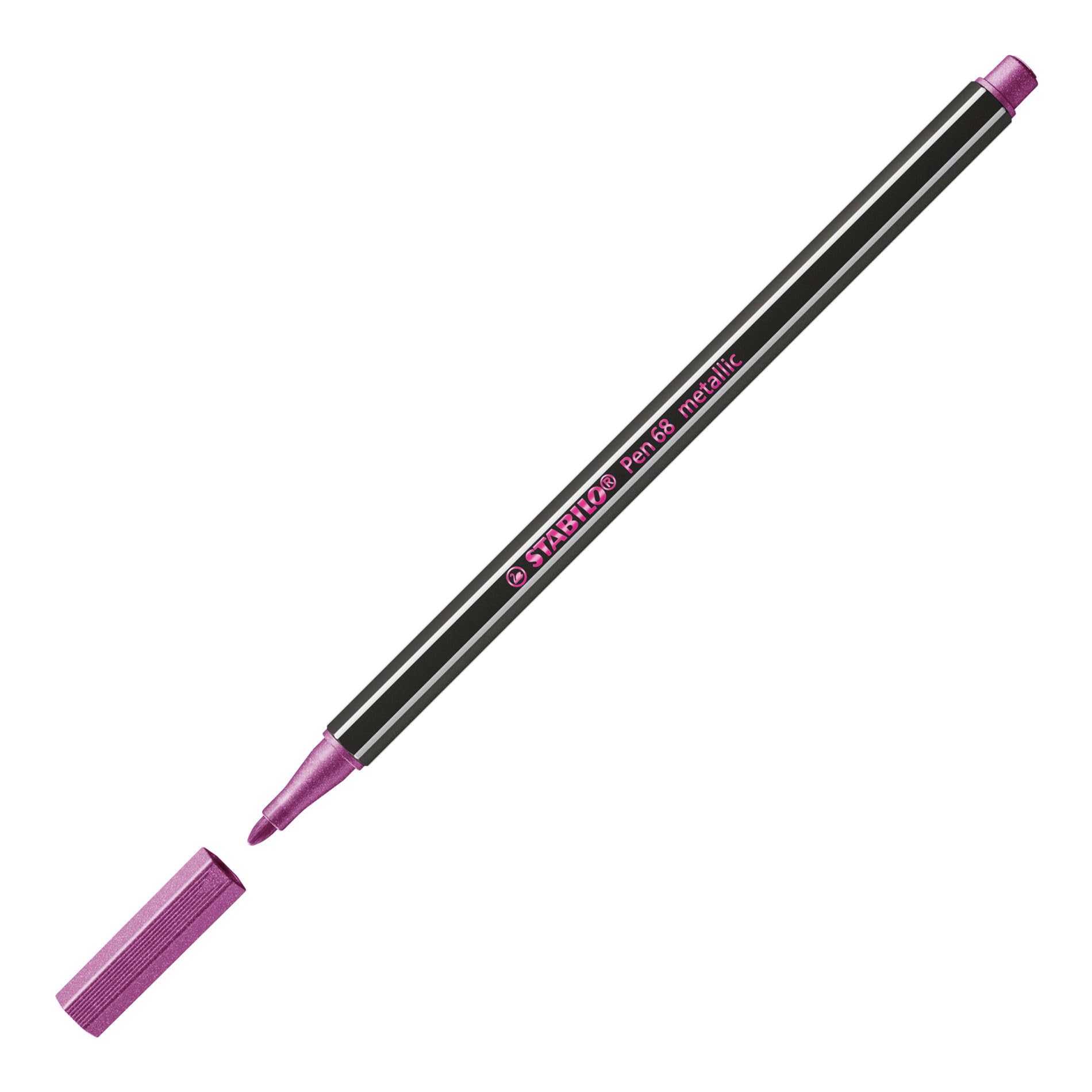 STABILO Premium Metallic Fiber-Tip Pen Pen 68 metallic - Pack of 6 - Coloring Felt Tip Marker, Fine Point, 1mm Tip - Image 3