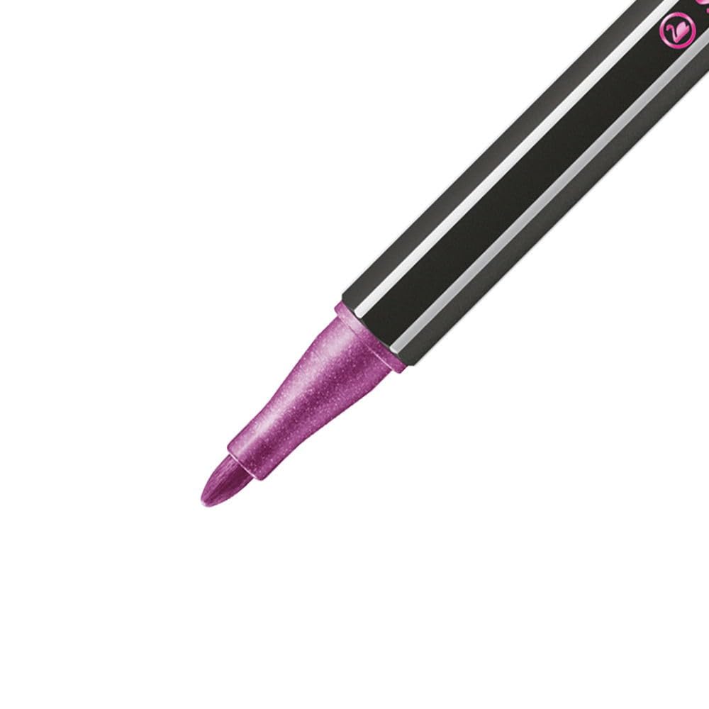 STABILO Premium Metallic Fiber-Tip Pen Pen 68 metallic - Pack of 6 - Coloring Felt Tip Marker, Fine Point, 1mm Tip - Image 4