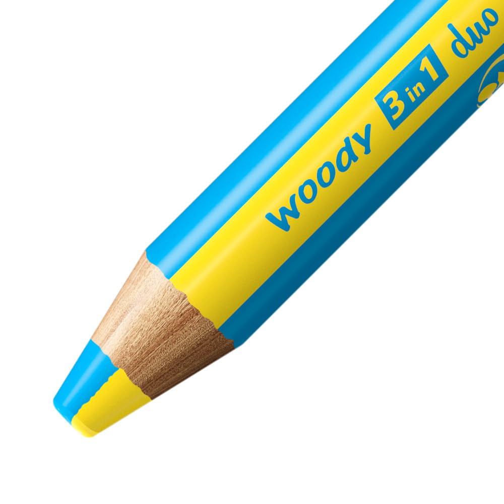 STABILO - woody 3-in-1 duo - Multi-Talented Pencil - Pack of 10 - Assorted colors with Sharpener - Image 3