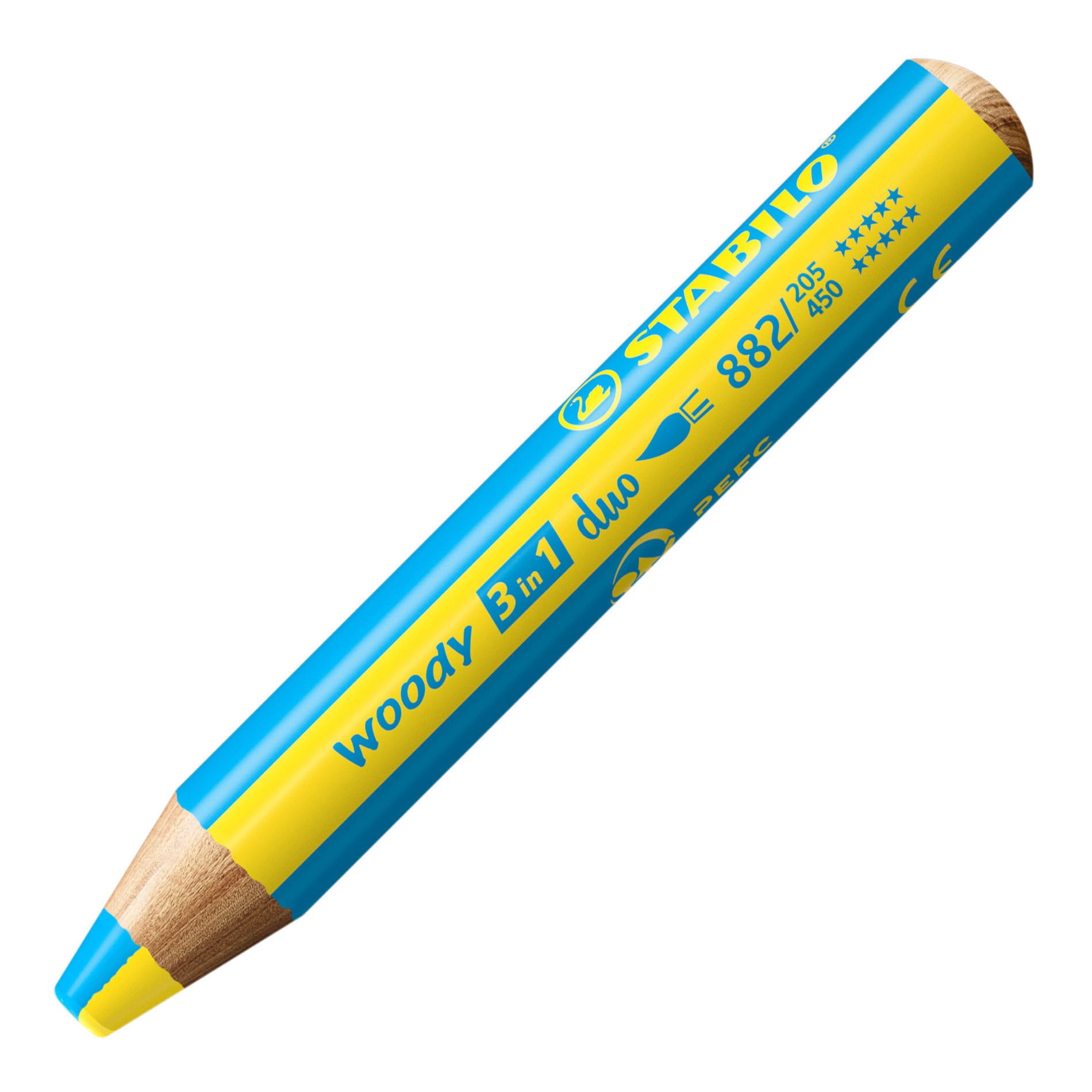 STABILO - woody 3-in-1 - Multi-Talented Pencil - Deskset of 15 - with 10 Assorted colors and Replaceable Container Sharpener - Image 3