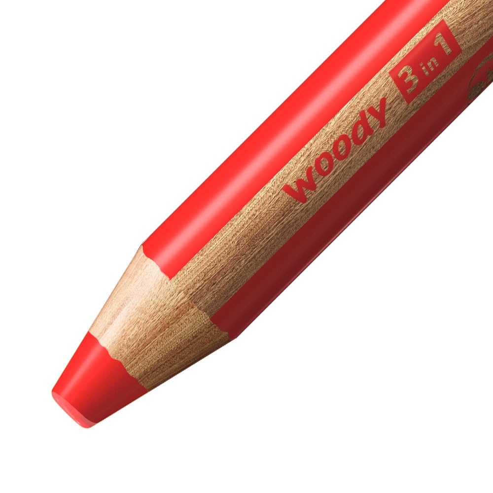 STABILO - woody 3-in-1 - Multi-Talented Pencil - Pack of 10 - Assorted colors with Sharpener - Image 3