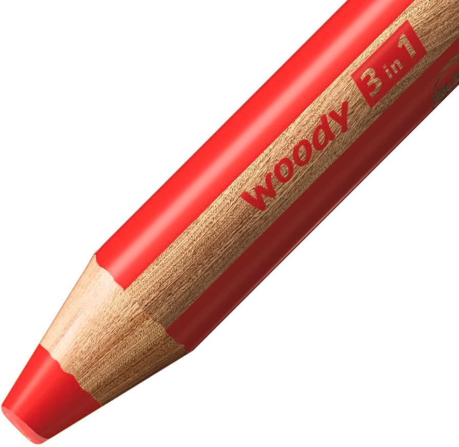 STABILO - woody 3-in-1 - Multi-Talented Pencil - Pack of 6 - Assorted colors with Sharpener - Image 3